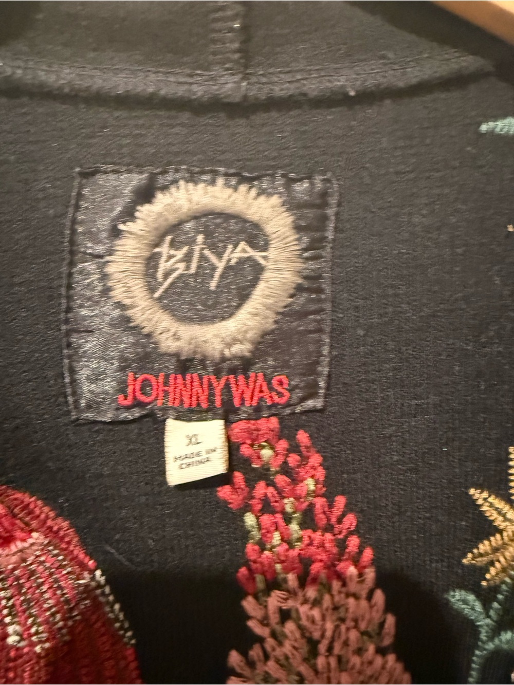 Johnny Was Rana Hooded Black Embroidered Cardigan XL - Picture 7 of 13